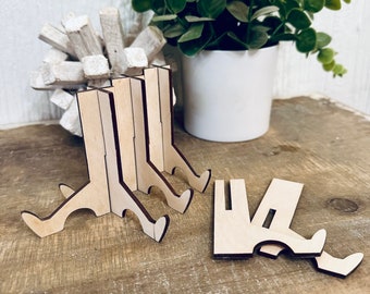 Wood Easels Set of 4 – 3.5” Stained Easels for Tiered Trays, Shelves, and Signs, Lightweight Stand, 1/8” Thickness