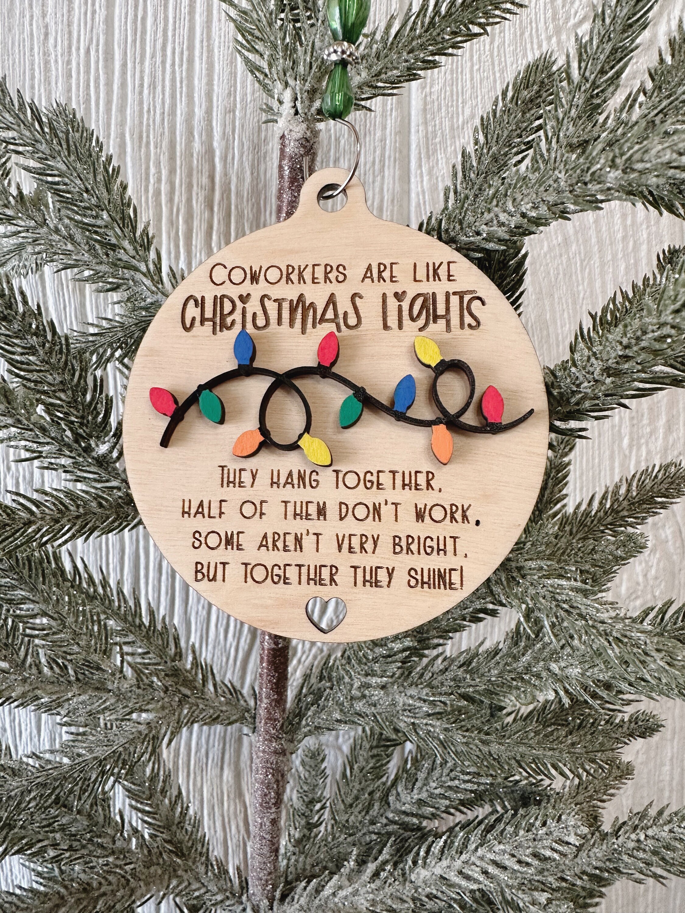 Coworker Made Us Friends Personalized 2 Layered Christmas Ornament