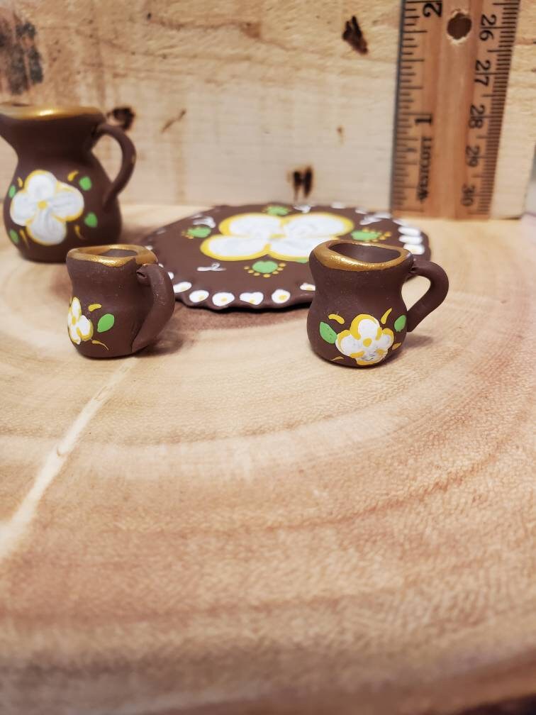 Miniature Mexican Folk Art Tea Set - Etsy
