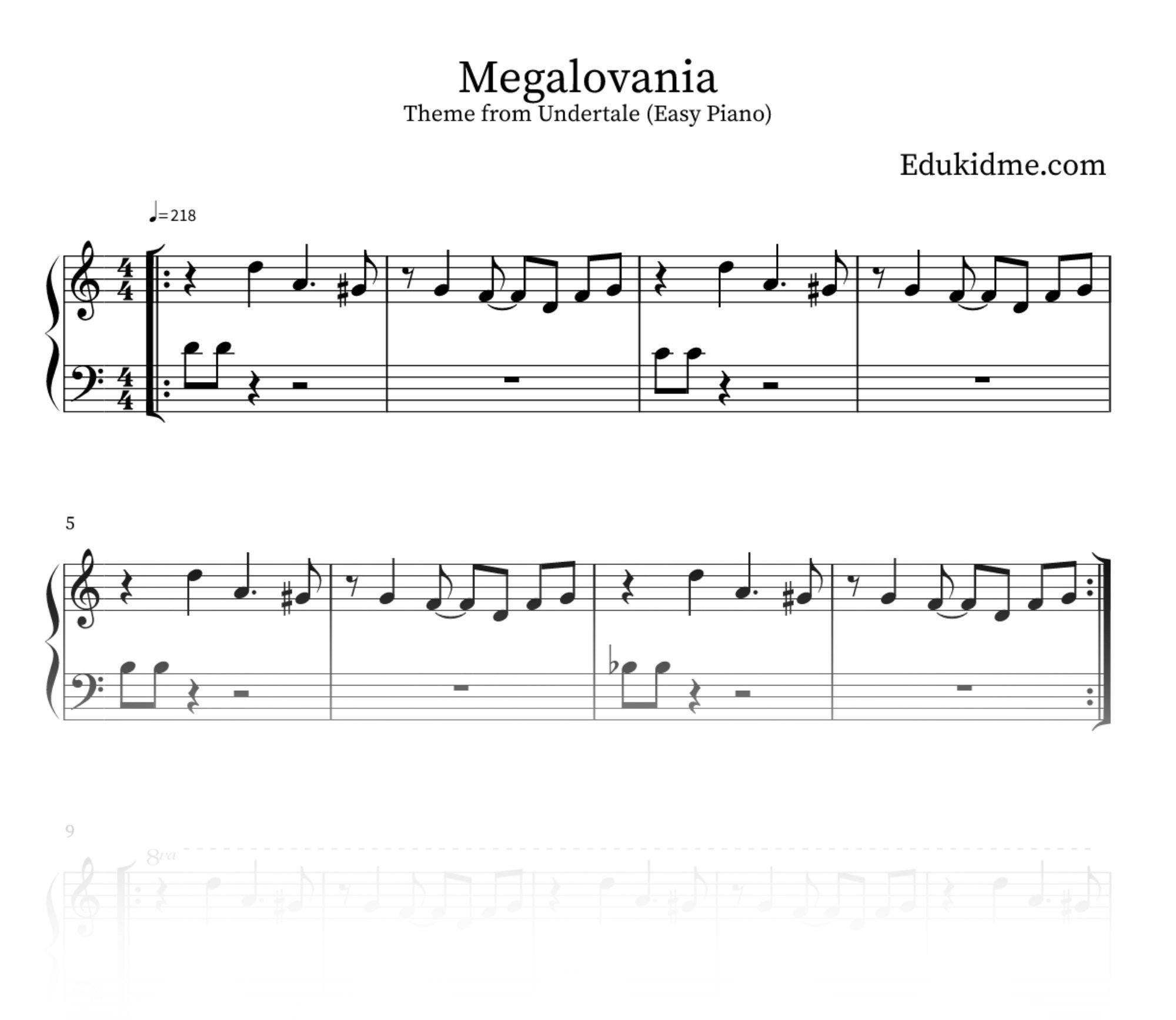 Play Megalovania (Undertale) Music Sheet