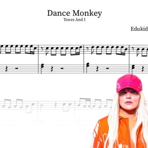 Dance Monkey - Tones and I l Piano Sheet Music l Easy Beginner Version Piano Instrumental l Digital & Instant Download | 3 pages