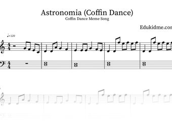 Coffin Dance (Astronomia) - Vicetone & Tony Igy l Piano Sheet Music l Easy Beginner Version Piano Instrumental l Digital Instant Download