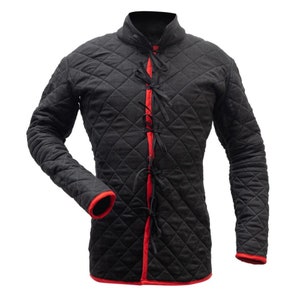 Gambeson With Red Trim Padded Jacket Padded Armor Clothing Under Armor Gear European Armor HMB Jacket Buhurt Jacket HEMA Jacket SCA Jacket