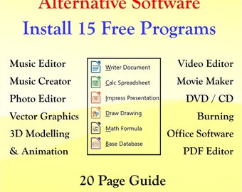 Microsoft Office Suite Alternative Software - 15 Free Programs – Step by Step Download & Install 20 Page Guide Plus Technical Support