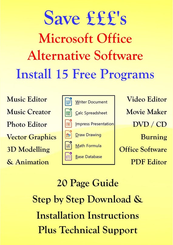Microsoft Office Suite Alternative Software 15 Free Programs - Etsy