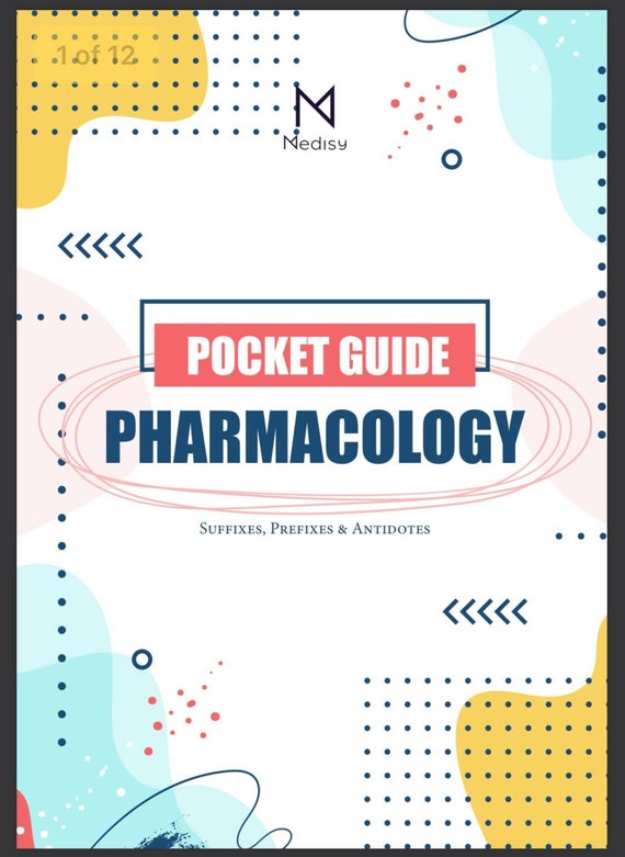 PDF Pharmacology Pocket Guide suffixes Prefixes & Antidotes Etsy
