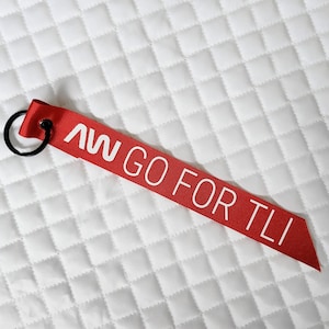 GO FOR TLI - Flight Ribbon, Keyring, Key Chain, Key Ring, Keyring, Flight Tag, Remove Before Flight, Nasa, Space, birthday, gift, present
