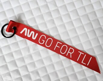 GO FOR TLI - Flight Ribbon, Keyring, Key Chain, Key Ring, Keyring, Flight Tag, Remove Before Flight, Nasa, Space, birthday, gift, present