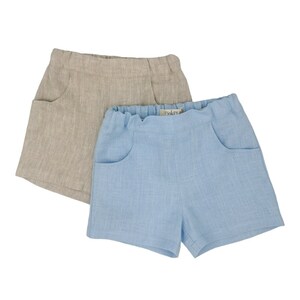 papier】Boy Meets Shorts / Beige Boys Ivory & Beige Cotton