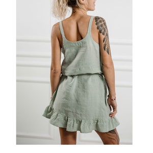 Handmade Linen Strap Dress – Eco-Friendly Summer Midi in 32 Colors