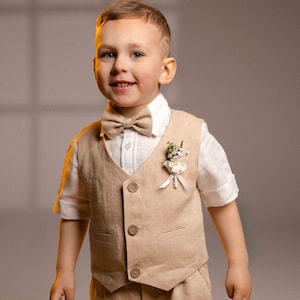 Kinderleinenweste – Zeitlose Eleganz für Hochzeiten und besondere Anlässe | 32 Farben | Größe 2–10 Jahre