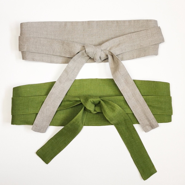 Ceinture obi en lin, ceinture kimono en lin, ceinture d'attente