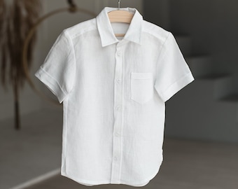 Boys Formal Linen Shirt – Classic Shirt for Wedding, Baptism, Christening & Ring Bearer | 6M–15Y