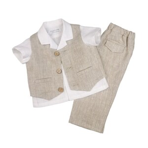 Wedding Outfit for Baby Boys: Shirt, Pants, Vest – Ideal for Christenings and Special Events (3M- 2Y)