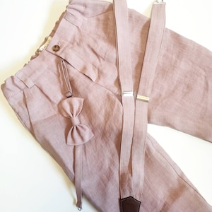 Boys Linen Pants Set – Ring Bearer, Christening, Baptism Outfit | 32 Colors | Ages 2-15