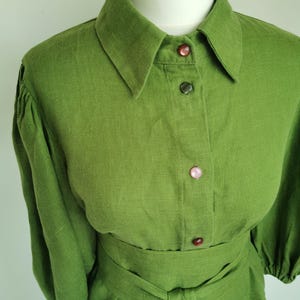 Boho Linen Blouse – Puffy Sleeve Top for Women, Sustainable European Linen Shirt