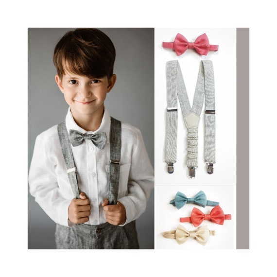 Linen Bow Tie, Suspenders