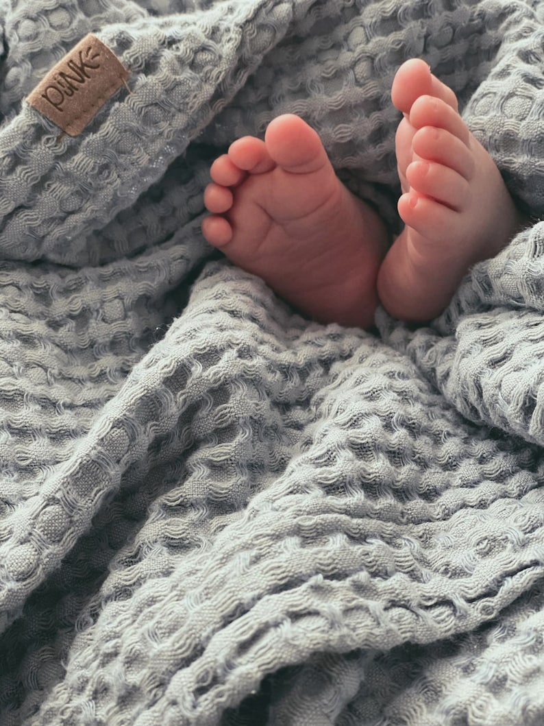 Linen waffle blanket Baby blanket Linen throw blanket Etsy