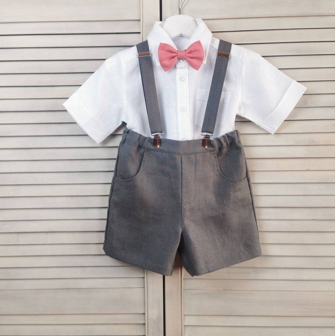 Boys Linen Formal Wear, Toddler Ring Bearer Suit, Boys Wedding