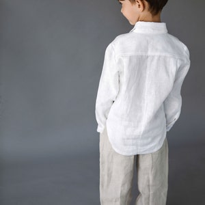 Boys Linen Shirt / Toddlers Ring Bearer Shirt / White Long - Etsy