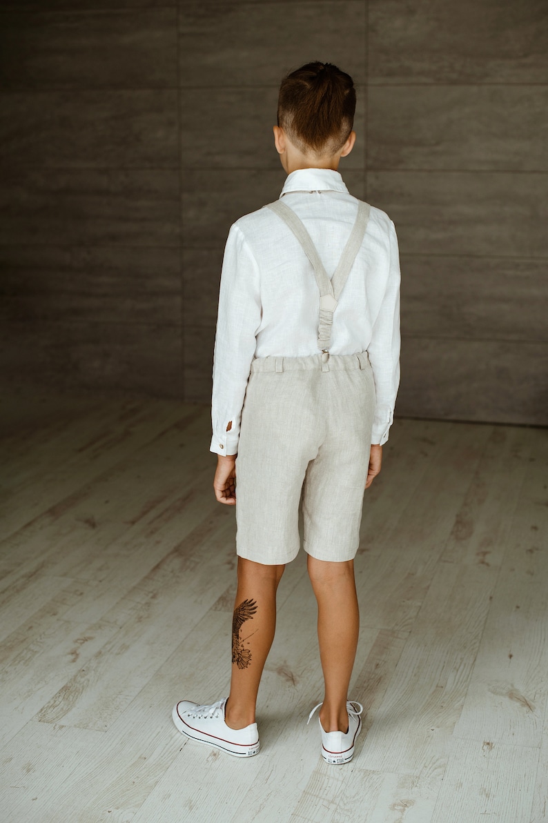 Ring Bearer Shorts and Vest / Linen Boys Wedding Outfit Etsy