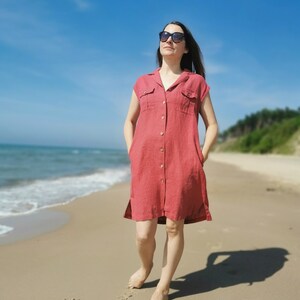 Loose linen dress, Linen dress with pockets, linen summer dress image 8