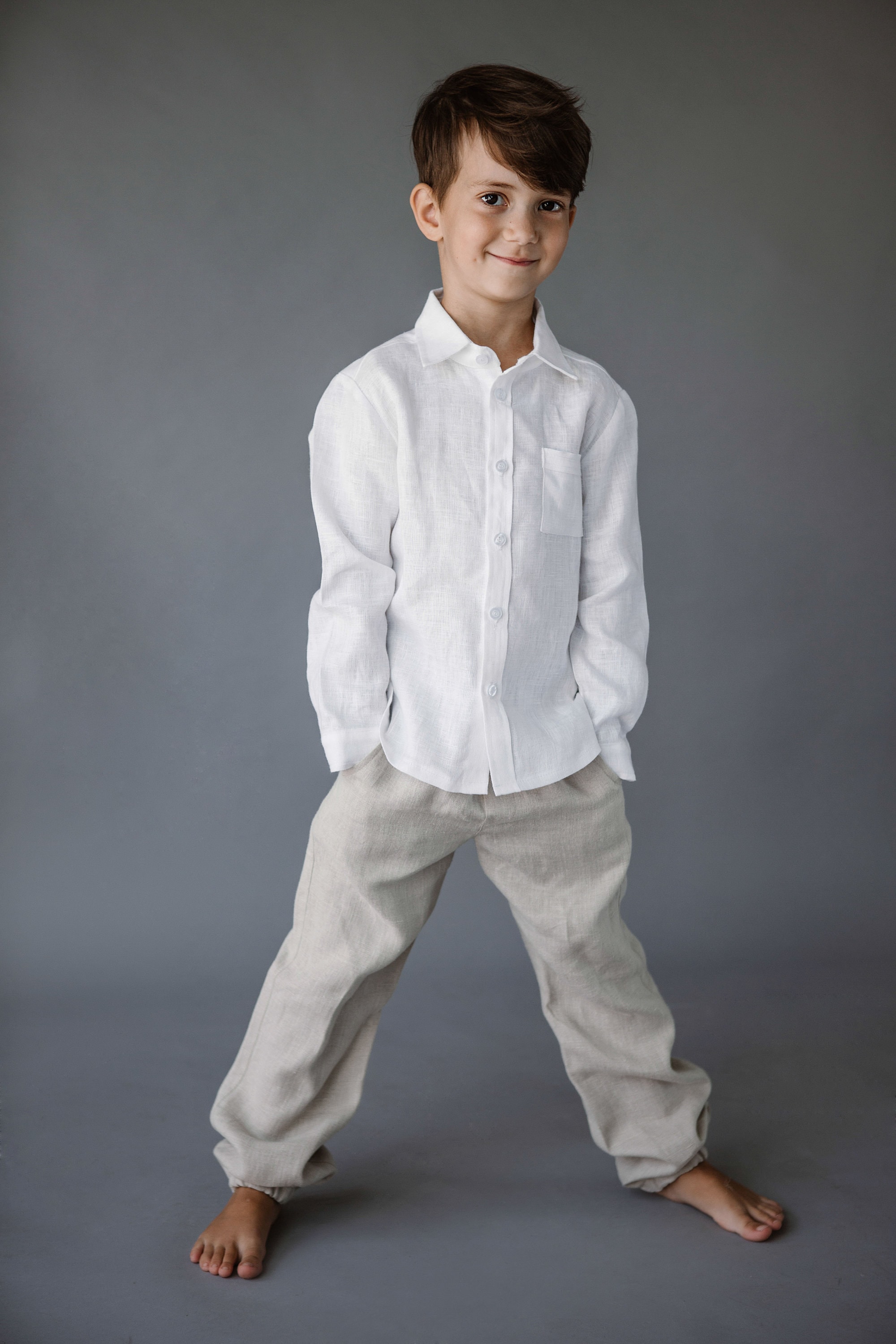 Pantalon de lino para niño hotsell