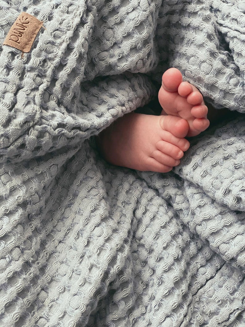 Linen waffle blanket Baby blanket Linen throw blanket Etsy