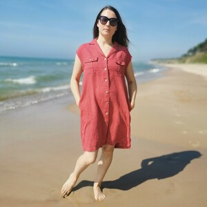 Loose linen dress, Linen dress with pockets, linen summer dress image 9