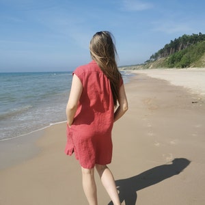 Loose linen dress, Linen dress with pockets, linen summer dress image 7