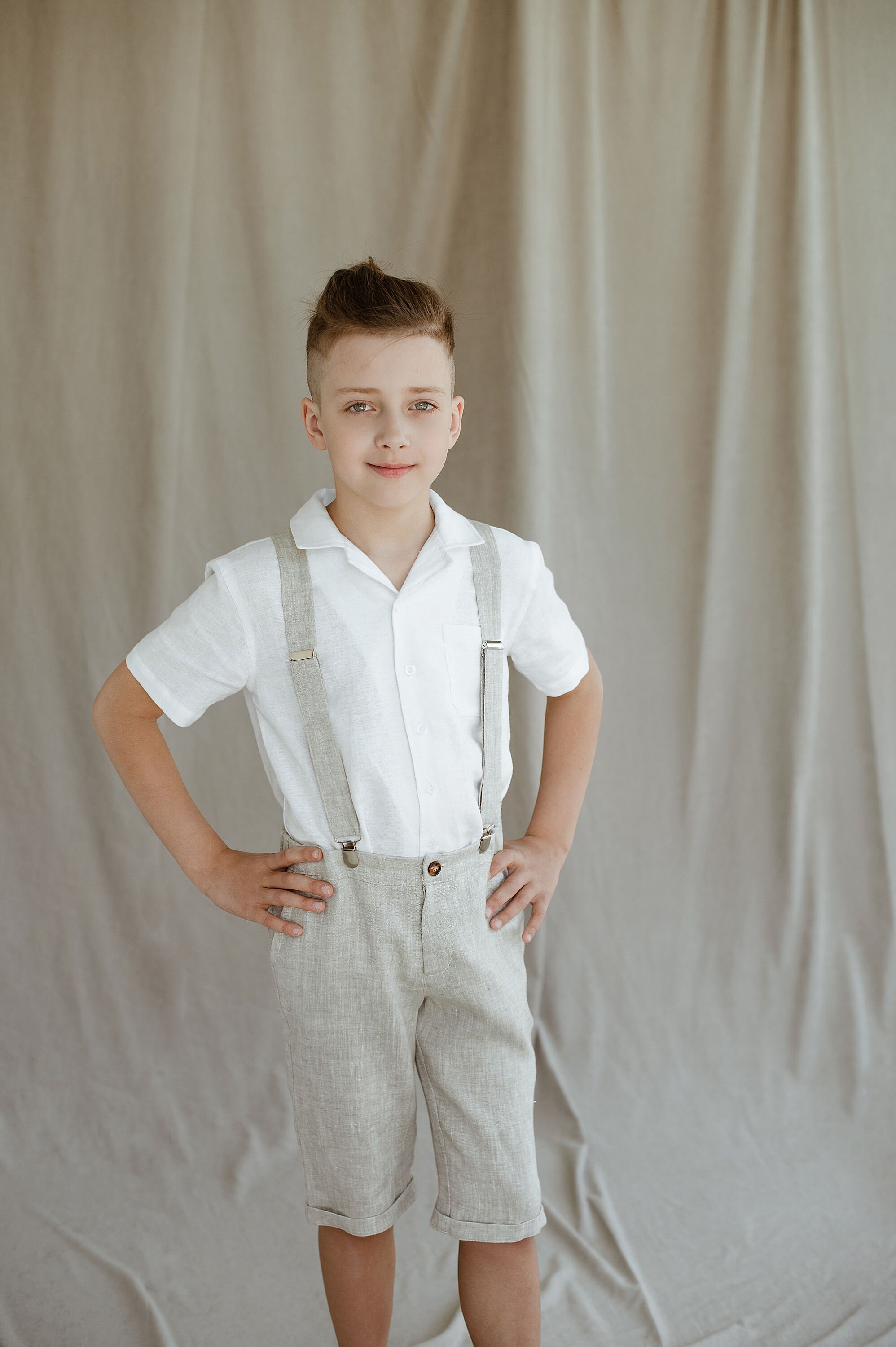 Boys Linen shorts / Toddler Ring Bearer Shorts / Linen Boys Etsy