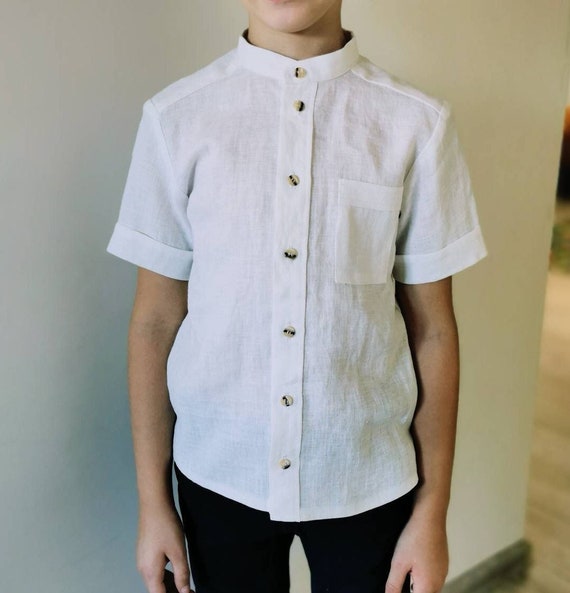 Camisa de lino corta niños Camisas de boda en la - España