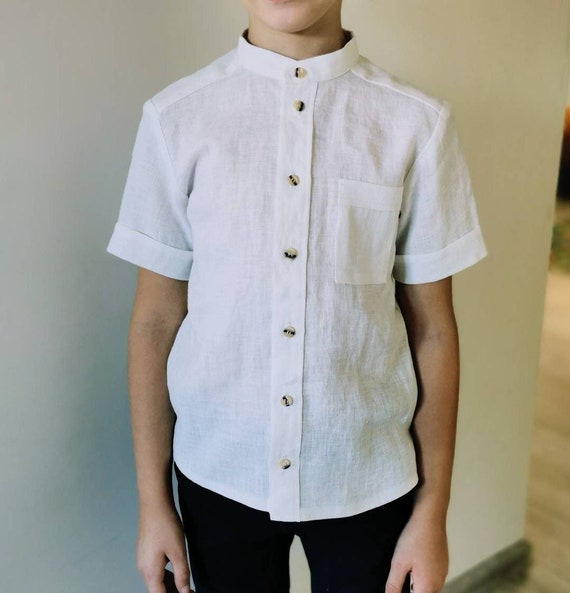 Eliminar Desconfianza Colega Camisa de lino manga corta para niños Camisas de boda en la - Etsy España Eliminar Desconfianza Colega Camisa de lino manga corta para niños Camisas de boda en la - Etsy España