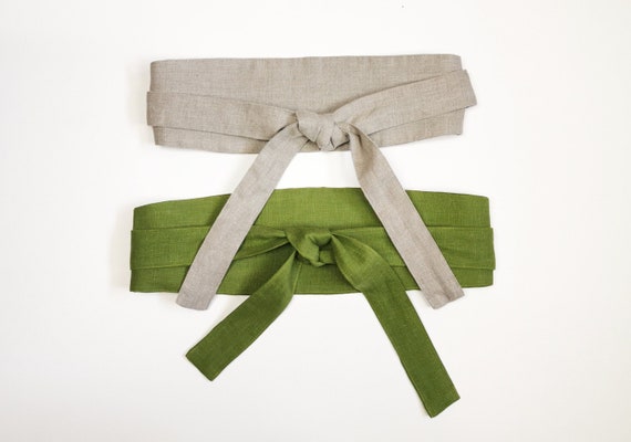 Linen Obi Belt, Linen Kimono belt, wait belt