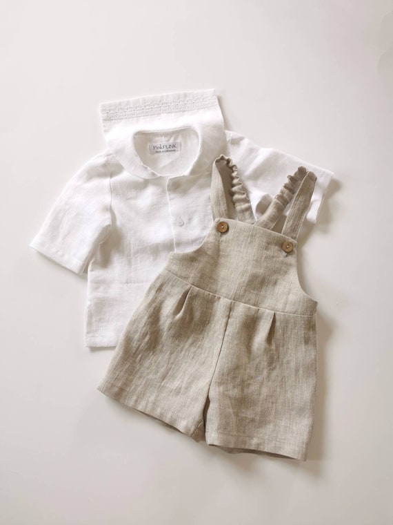 Baby boy blessing outfit / shorts+Shirt / wedding outfitbaby boy / Baby Boy Baptism Suit / First Birthday Clothes