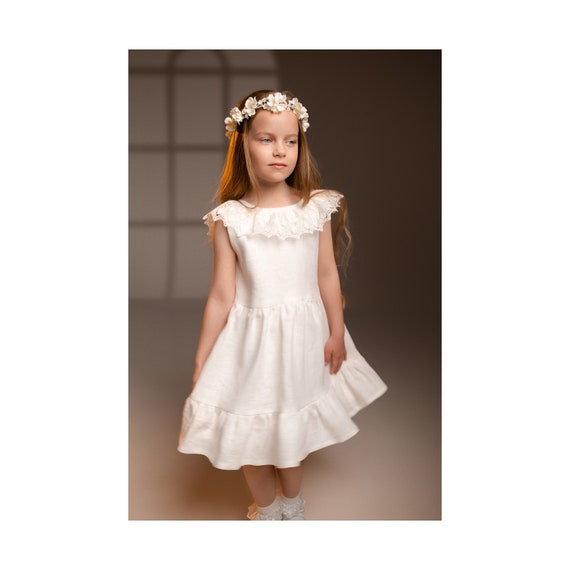 Communion Dress "Amelia" / Off white bridesmaid dress / Flower Girl dress