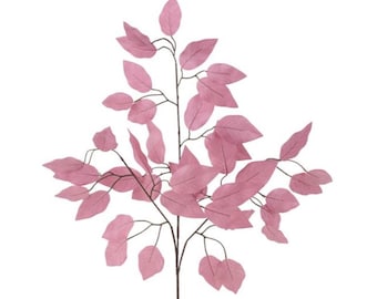 Pink Blush Wired Ficus Stems, Artificial Ficus Greenery Stem, (Assorted Colors available in other listings), Message me for Bulk Option