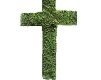 Moss Cross Door Hanger, 24 inch Moss Wreath Cross KIt, Cross Door Hanger ONLY, *Custom Bow Arrangment not made-Message me to discuss options