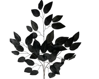 Black Wired Ficus Stems, Artificial Ficus Greenery Stem, (Assorted Colors available in other listings), Message me for Bulk Option