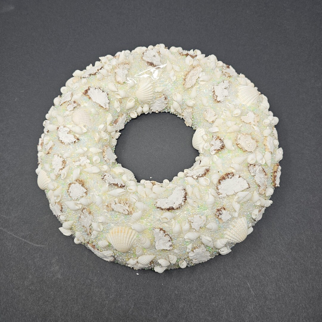 Sea Shell Wreath, Seashell Wall Decor, Premade Fake Shell Wreath ...