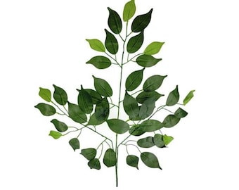 DARK Green Ficus Stems, Wired Artificial Ficus Greenery Stem, (Assorted Colors available in other listings), Message me for Bulk Options