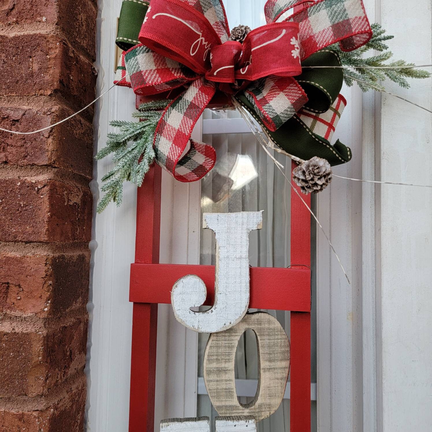 Red Ladder Porch Sign for Christmas Joy Door Sign Merry - Etsy