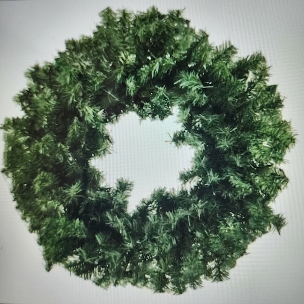 Plain Green Evergreen Wreath Form, (SET of 3 Frames), Fake Pine Wreath, Round Pine Frame, 20 Inch Value Evergreen Christmas Wreath Base