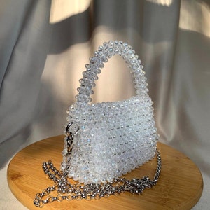 Sparkling Crystal Bag, crystal beaded bag, beads clutch bag, Women Beaded bag, Beaded Bag, Handmade beaded bags, beads bag