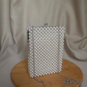 Luxury Handbag, Pearl Bead Handbag, Pearl bag, bridal bag, beaded bag, pearl purse, wedding clutch bag, pearl beaded bag