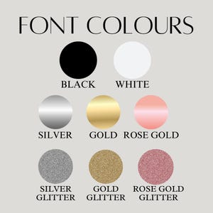 Font colour choices for personalisation on luxury satin pyjamas