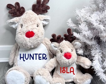 Personalised Christmas Reindeer Teddy - Cute - Perfect for Christmas Eve Box - First Xmas - Son - Daughter - Grandchild