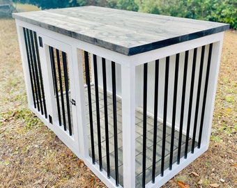 Dog Kennel // FREE SHIPPING // Farmhouse Dog Kennel // Dog Crate // Dog Furniture // Rustic Dog Kennel // Tv Stand // Indoor Dog House
