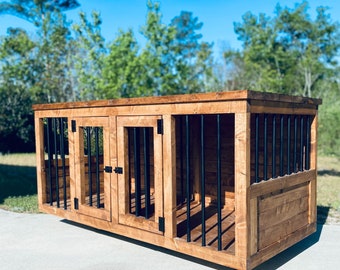 Dog Kennel // FREE SHIPPING // Farmhouse Dog Kennel // Dog Crate // Dog Furniture // Rustic Dog Kennel // Tv Stand // Indoor Dog House