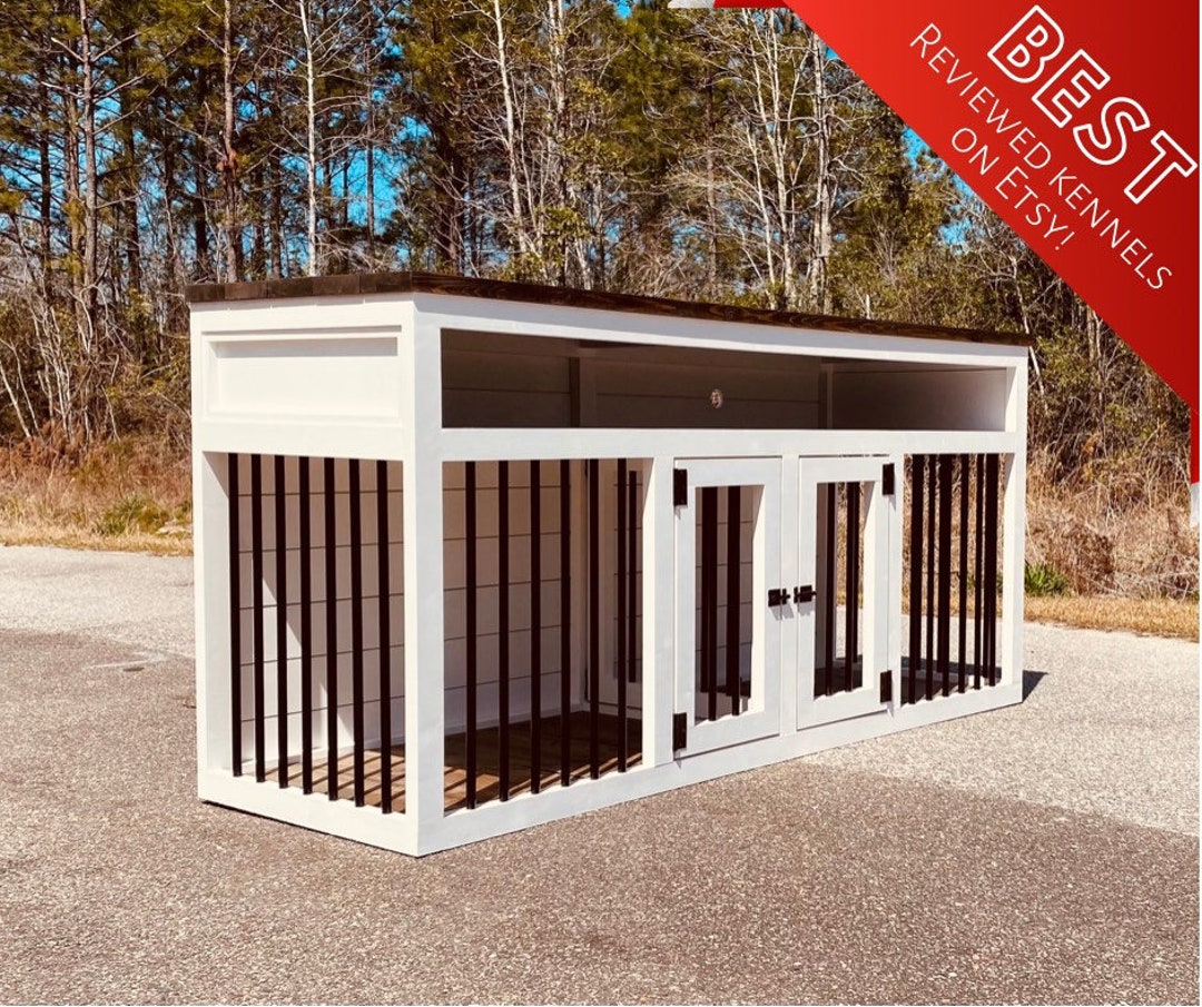 Entertainment Center Dog Kennel FREE SHIPPING Farmhouse Dog Kennel Dog Crate Rustic Dog Kennel